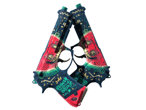StatTrak™ Dual Berettas | Melondrama (Well-Worn)
