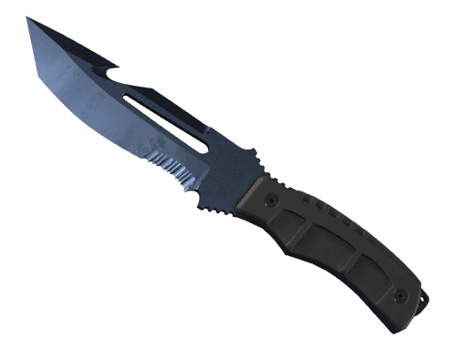 ★ StatTrak™ Survival Knife | Blue Steel (Battle-Scarred)
