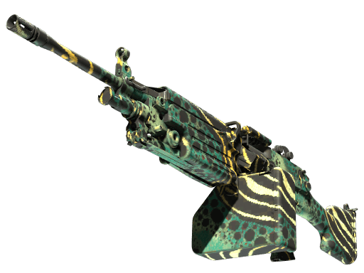 StatTrak™ M249 | Emerald Poison Dart (Minimal Wear)