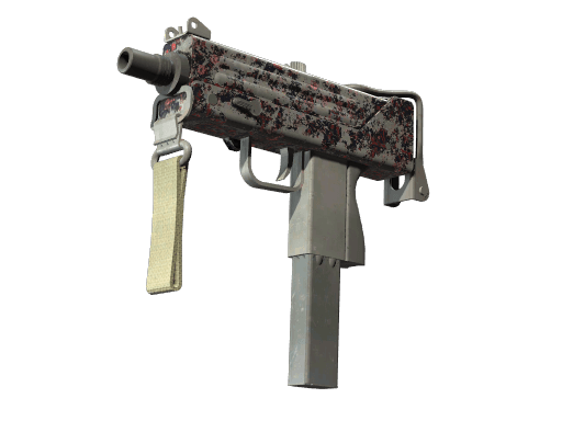 MAC-10 | Red Filigree (Battle-Scarred)
