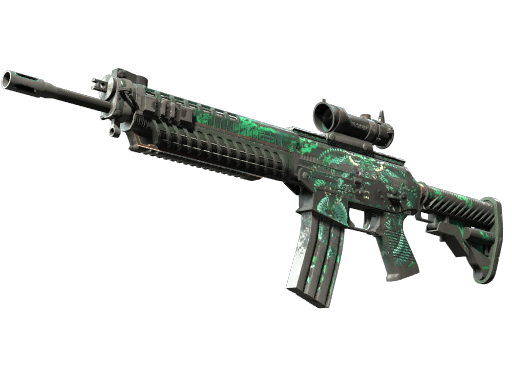 SG 553 | Dragon Tech (Battle-Scarred)