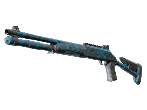 Souvenir XM1014 | VariCamo Blue (Well-Worn)